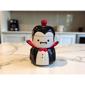 New Halloween Spooky Ceramic Dracula Vampire Cookie Jar Decorative Figurine